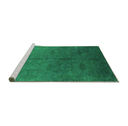 Sideview of Machine Washable Persian Green Bohemian Area Rugs, wshurb2699grn