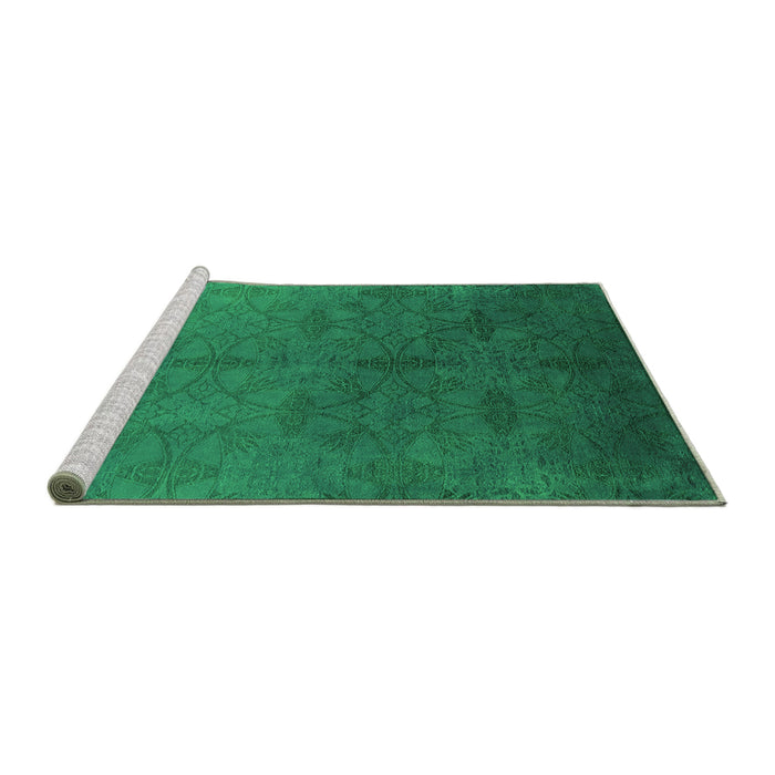 Sideview of Machine Washable Persian Green Bohemian Area Rugs, wshurb2699grn