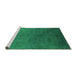 Sideview of Machine Washable Persian Green Bohemian Area Rugs, wshurb2699grn