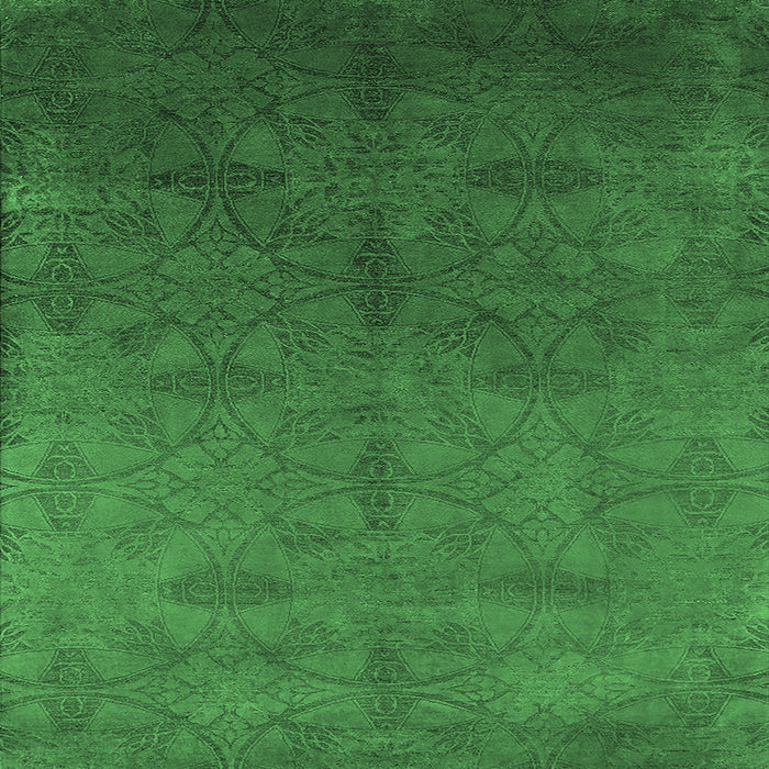 Square Machine Washable Persian Emerald Green Bohemian Area Rugs, wshurb2699emgrn