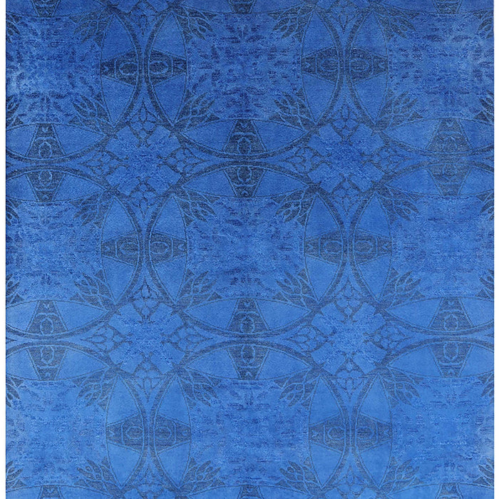 Machine Washable Industrial Modern Neon Blue Rug, wshurb2699