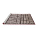 Sideview of Machine Washable Industrial Modern Khaki Rose Pink Rug, wshurb2700