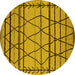 Round Solid Yellow Modern Rug, urb2700yw