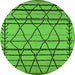 Round Solid Green Modern Rug, urb2700grn