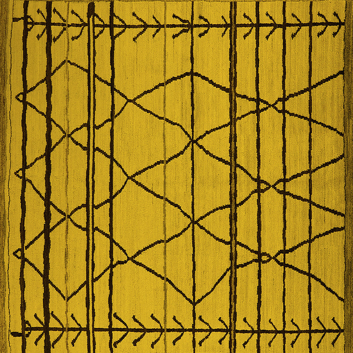 Square Solid Yellow Modern Rug, urb2700yw