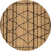 Round Machine Washable Solid Brown Modern Rug, wshurb2700brn