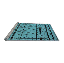 Sideview of Machine Washable Solid Light Blue Modern Rug, wshurb2700lblu