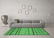 Machine Washable Solid Emerald Green Modern Area Rugs in a Living Room,, wshurb2700emgrn