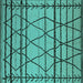 Square Solid Turquoise Modern Rug, urb2700turq