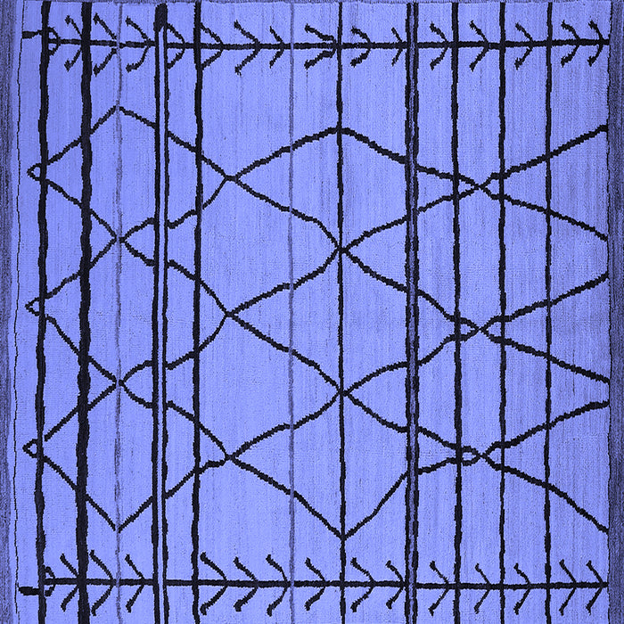 Square Solid Blue Modern Rug, urb2700blu