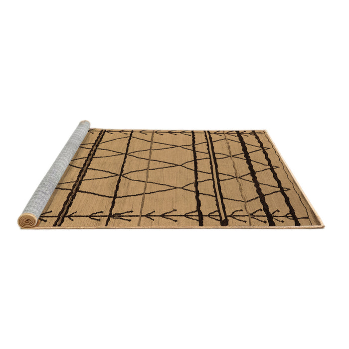 Sideview of Machine Washable Solid Brown Modern Rug, wshurb2700brn
