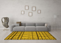 Machine Washable Solid Yellow Modern Rug, wshurb2700yw