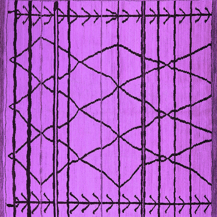 Square Machine Washable Solid Purple Modern Area Rugs, wshurb2700pur