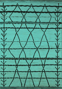 Solid Turquoise Modern Rug, urb2700turq