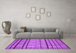 Machine Washable Solid Purple Modern Area Rugs in a Living Room, wshurb2700pur