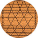 Round Solid Orange Modern Rug, urb2700org