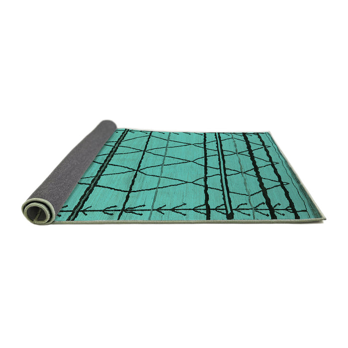 Sideview of Solid Turquoise Modern Rug, urb2700turq