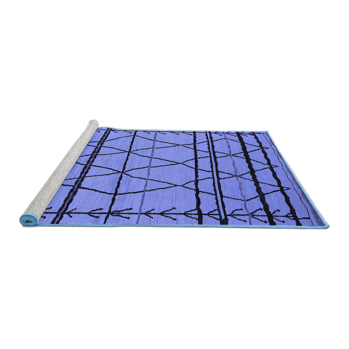 Sideview of Machine Washable Solid Blue Modern Rug, wshurb2700blu