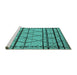 Sideview of Machine Washable Solid Turquoise Modern Area Rugs, wshurb2700turq