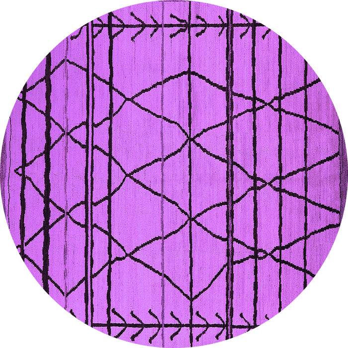 Round Solid Purple Modern Rug, urb2700pur