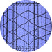 Round Solid Blue Modern Rug, urb2700blu