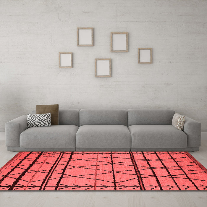 Modern Red Washable Rugs