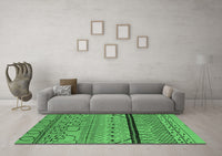 Machine Washable Solid Emerald Green Modern Rug, wshurb2701emgrn