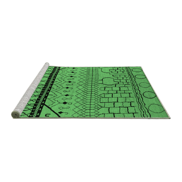 Sideview of Machine Washable Solid Emerald Green Modern Area Rugs, wshurb2701emgrn