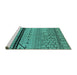 Sideview of Machine Washable Solid Turquoise Modern Area Rugs, wshurb2701turq