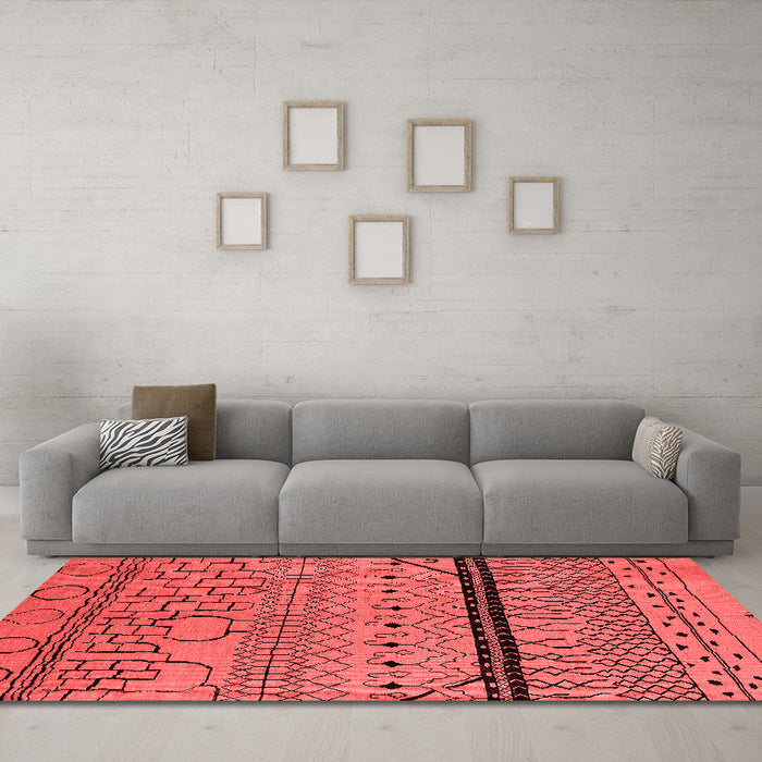 Modern Red Washable Rugs