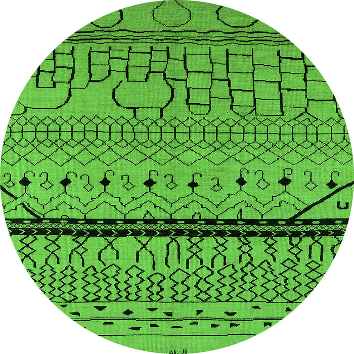 Round Solid Green Modern Rug, urb2701grn