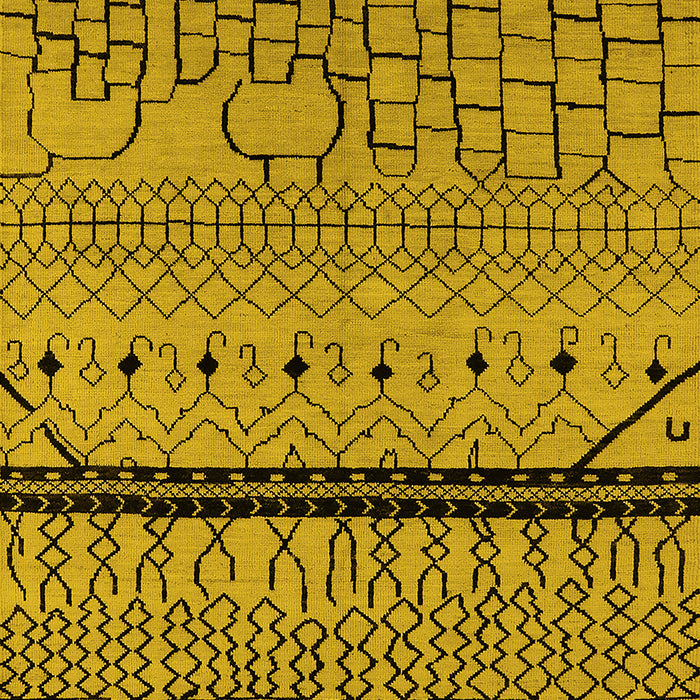 Machine Washable Solid Yellow Modern Rug, wshurb2701yw