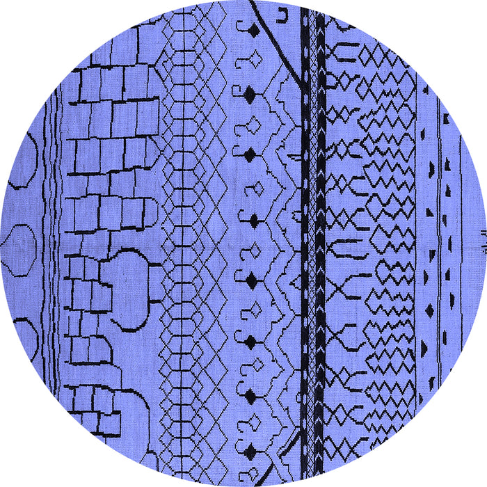 Round Solid Blue Modern Rug, urb2701blu