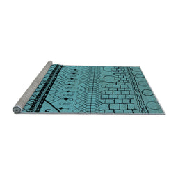 Sideview of Machine Washable Solid Light Blue Modern Rug, wshurb2701lblu