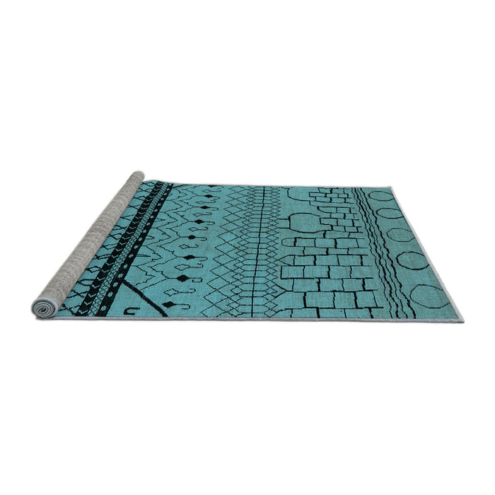 Sideview of Machine Washable Solid Light Blue Modern Rug, wshurb2701lblu