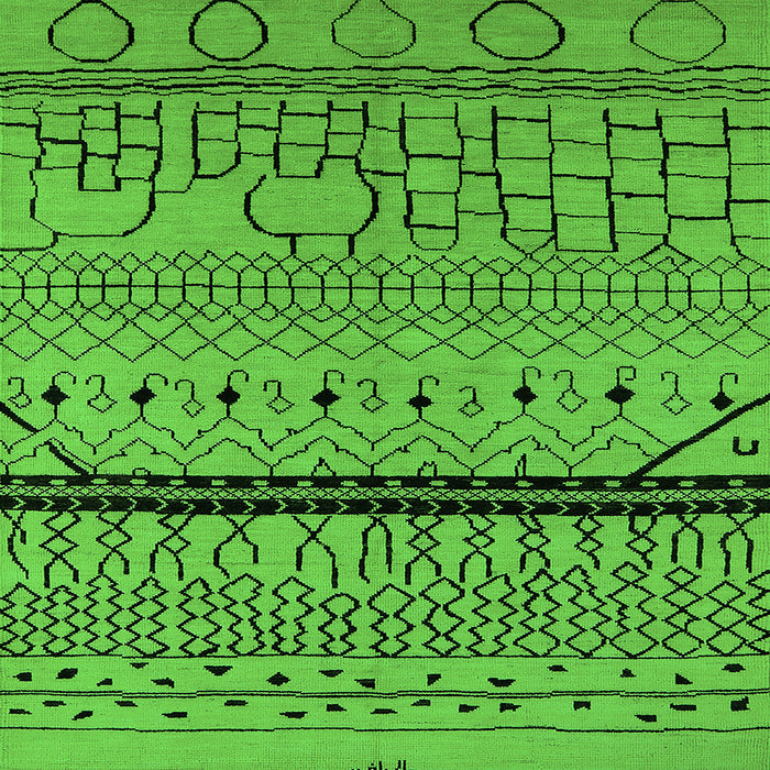 Square Machine Washable Solid Green Modern Area Rugs, wshurb2701grn