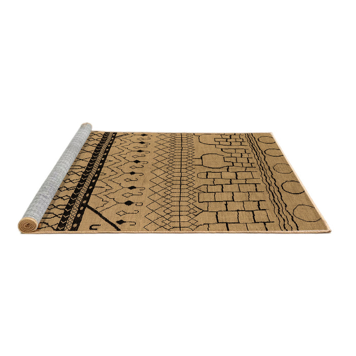 Sideview of Machine Washable Solid Brown Modern Rug, wshurb2701brn