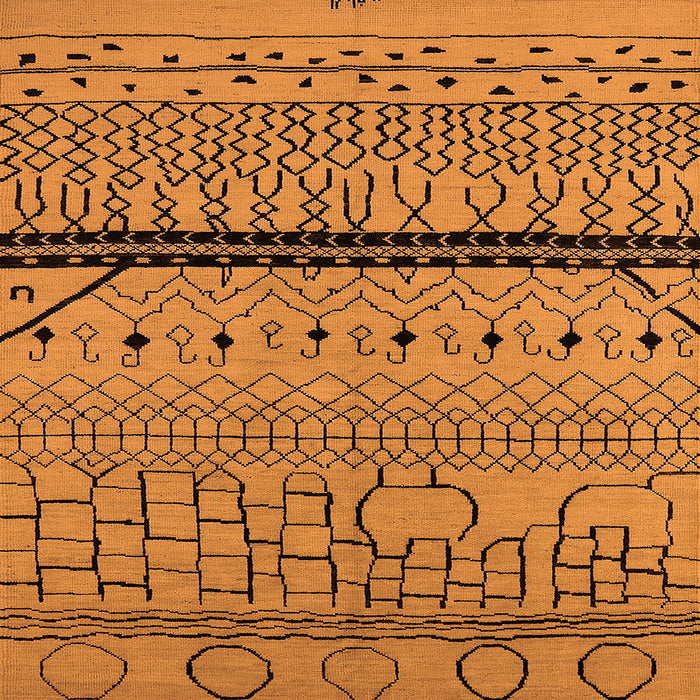 Square Solid Orange Modern Rug, urb2701org