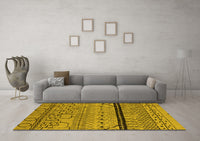 Machine Washable Solid Yellow Modern Rug, wshurb2701yw