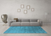 Machine Washable Oriental Light Blue Industrial Rug, wshurb2702lblu