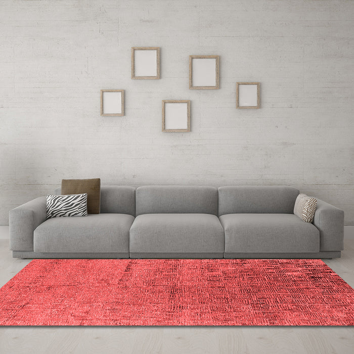Industrial Red Washable Rugs
