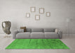 Machine Washable Oriental Green Industrial Area Rugs in a Living Room,, wshurb2702grn
