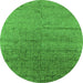 Round Oriental Green Industrial Rug, urb2702grn