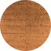 Round Machine Washable Oriental Orange Industrial Area Rugs, wshurb2702org