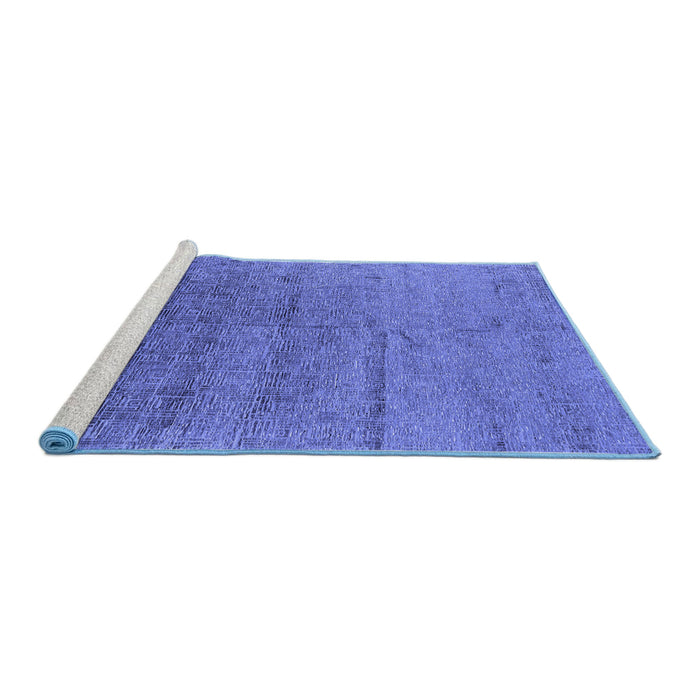 Sideview of Machine Washable Oriental Blue Industrial Rug, wshurb2702blu