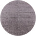 Round Machine Washable Industrial Modern Rosy Brown Pink Rug, wshurb2702