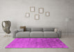 Machine Washable Oriental Pink Industrial Rug in a Living Room, wshurb2702pnk