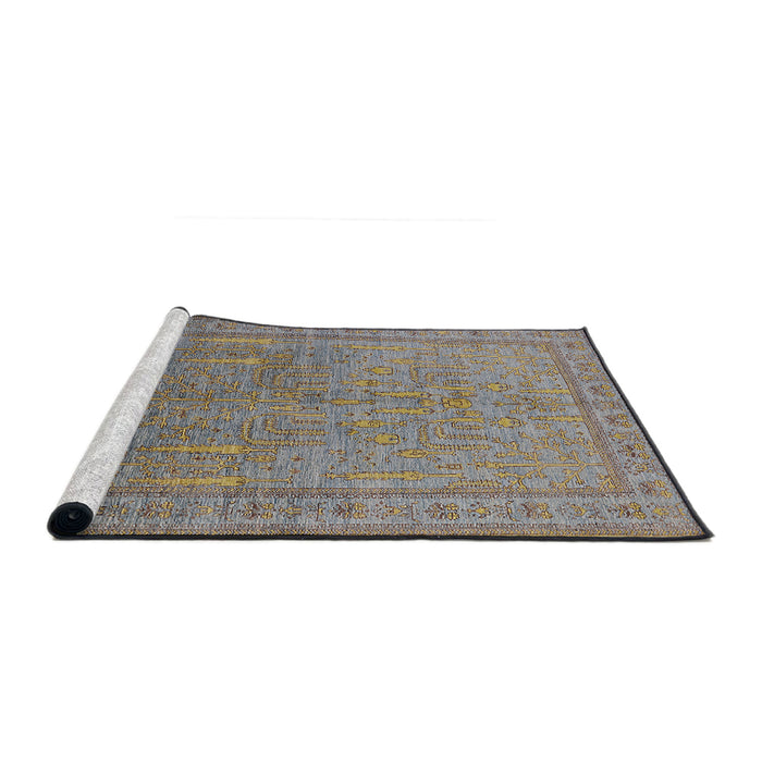 Sideview of Machine Washable Industrial Modern Sand Brown Rug, wshurb2703