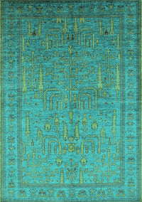 Oriental Turquoise Industrial Rug, urb2703turq