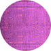 Round Oriental Pink Industrial Rug, urb2703pnk